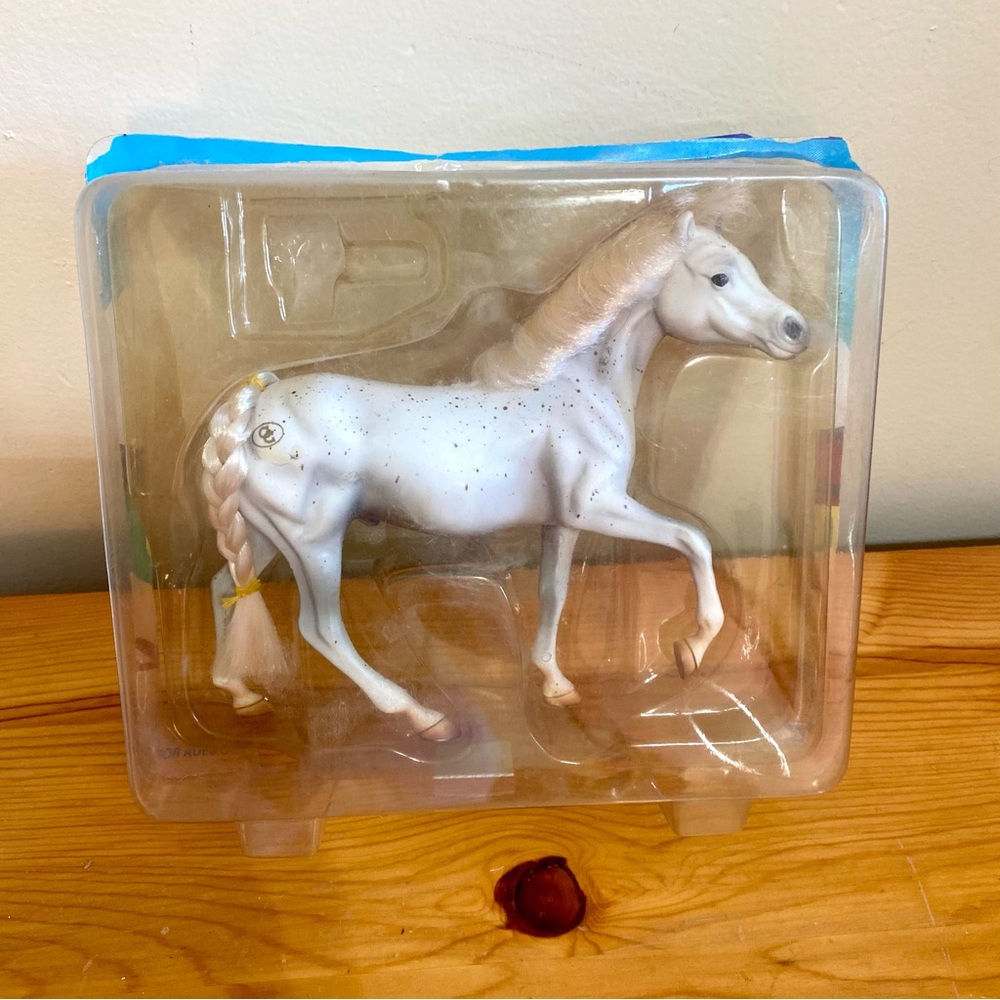 Vintage 90s Grand Champion Model Horse Stallion Flea Bitten Gray Grey New